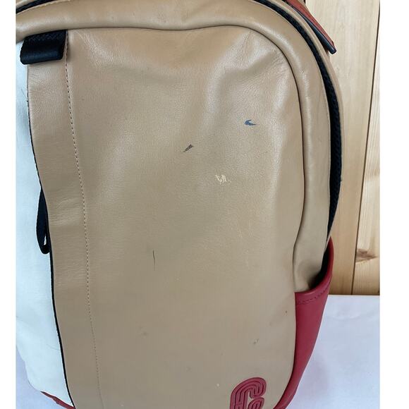 Coach Edge Backpack, Tan/White/Red/Black - Picture 6 of 10
